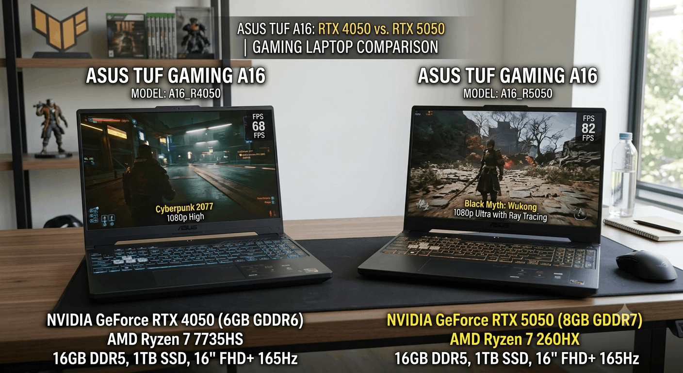 Best ASUS Gaming Laptop: TUF A16 RTX 4050 or Asus TUF A16 RTX 5050
